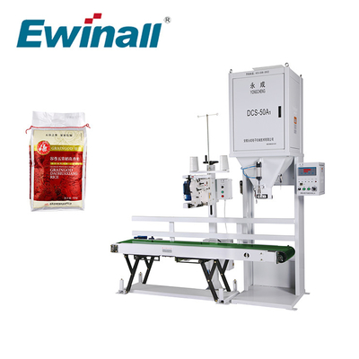 Ewinall DCS-50A1 5kg 10kg 15kg 25kg Mesin Pengemas Beras Dengan Jahit Conveyor