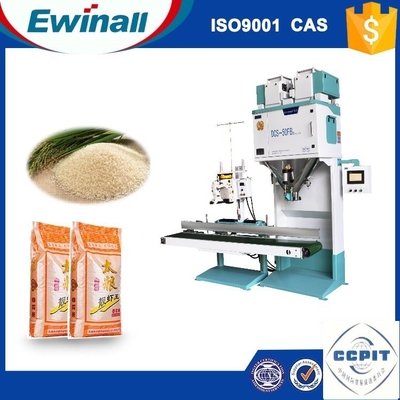Mesin Pengemas Beras 5 - 50kg High Speed ​​Conveyor Automatic Lifting